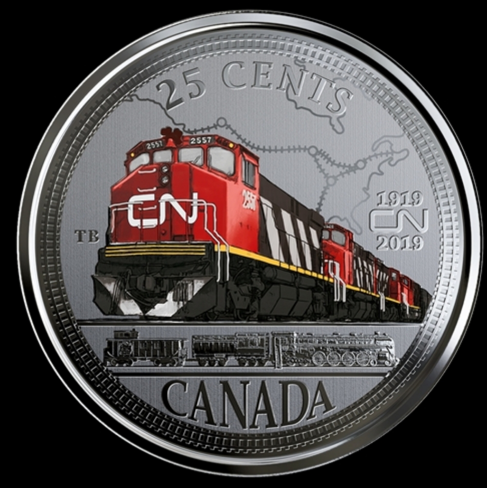 Canada CN 100th Anniversary 25-Cent Collector's Coin 2019